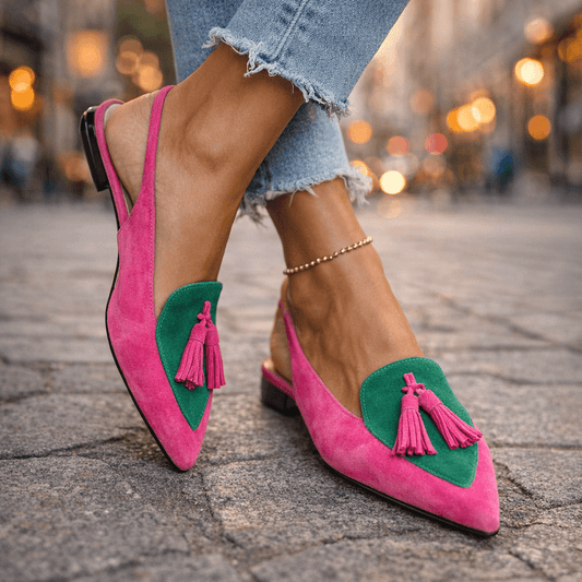 Women's Premium Suede Slingbacks | Stylish Pointed Toe Design