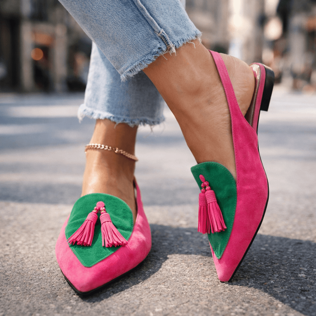 Women's Premium Suede Slingbacks | Stylish Pointed Toe Design