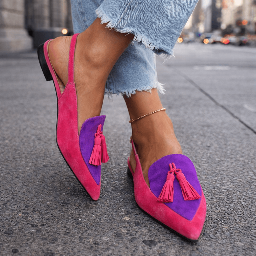 Women's Premium Suede Slingbacks | Stylish Pointed Toe Design