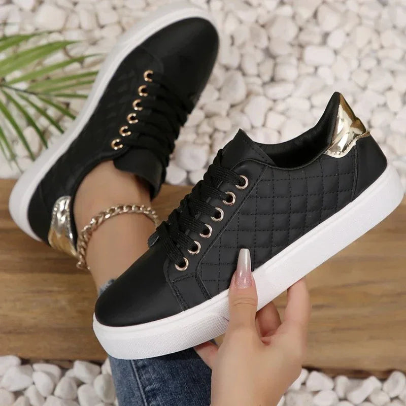 Women's Quilted Vegan Leather Slip On Trainers Corvine