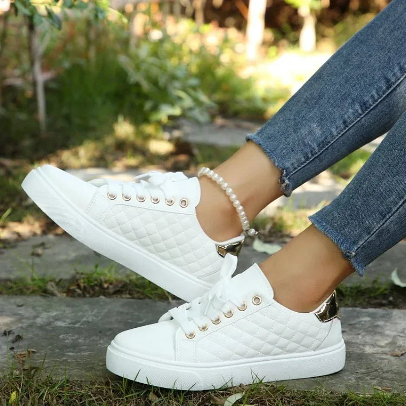 Women's Quilted Vegan Leather Slip On Trainers Corvine