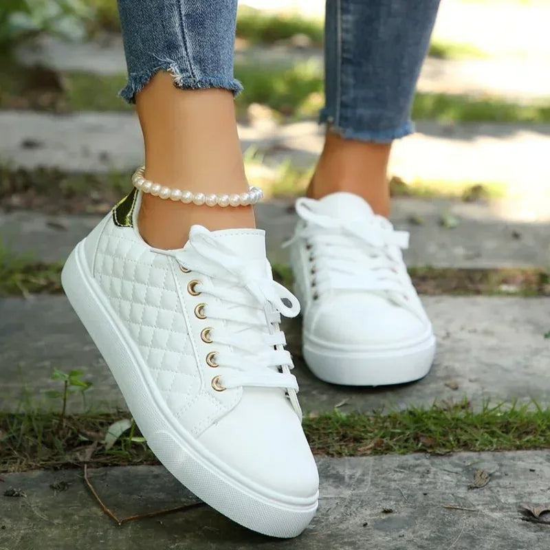 Women's Quilted Vegan Leather Slip On Trainers Corvine