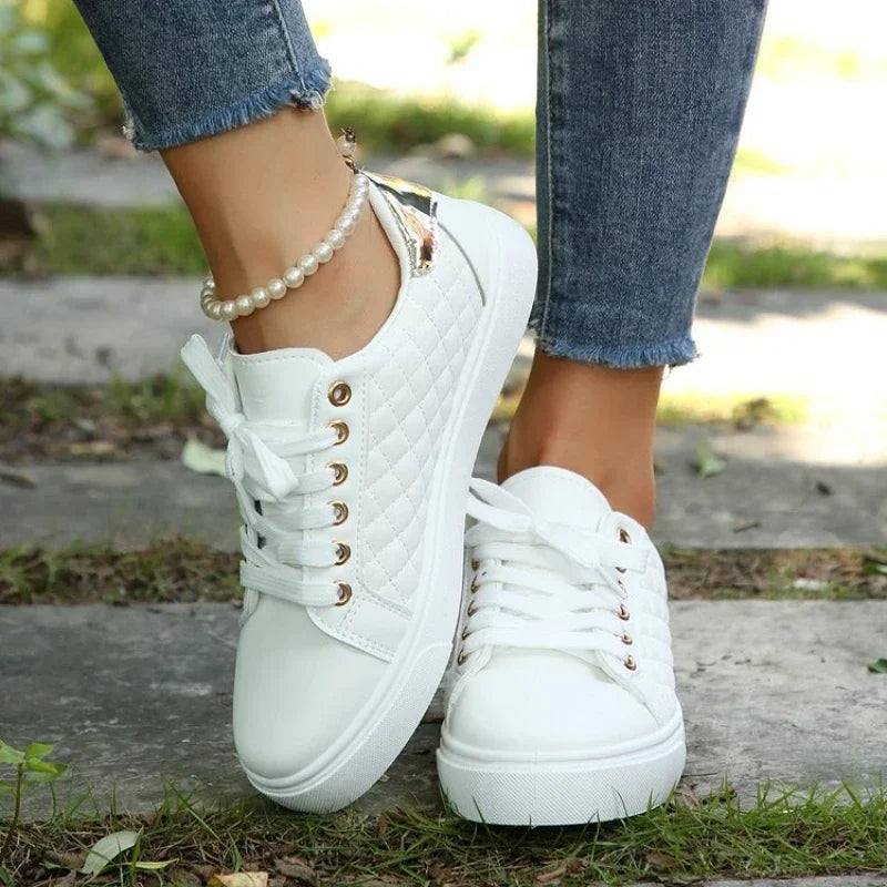Women's Quilted Vegan Leather Slip On Trainers Corvine