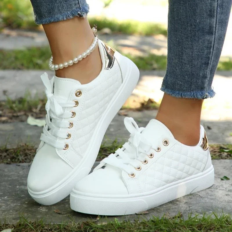Women's Quilted Vegan Leather Slip On Trainers Corvine