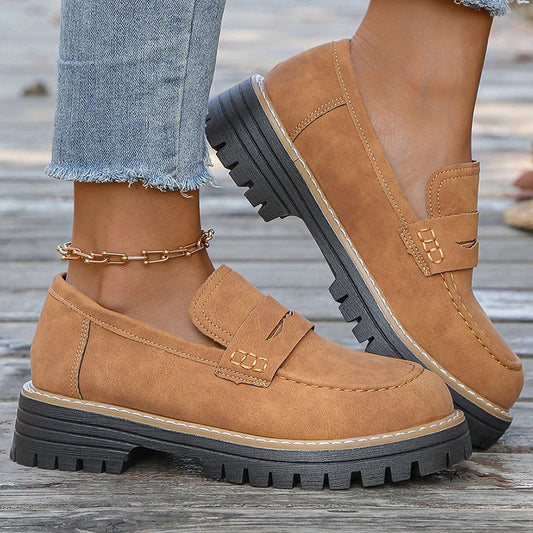 Women's Rich Suede Chunky Platform Loafers Corvine