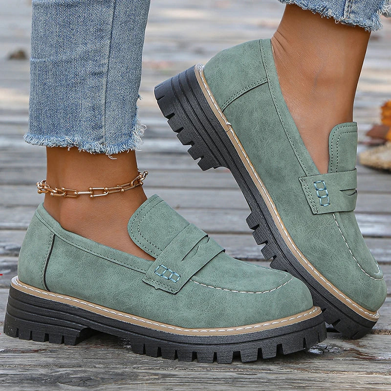 Women's Rich Suede Chunky Platform Loafers Corvine