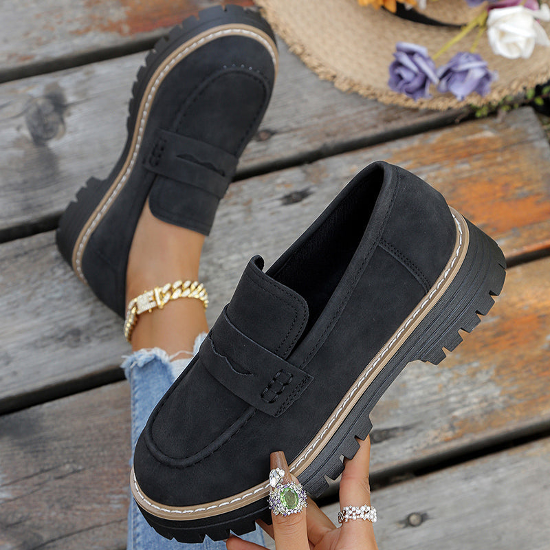 Women's Rich Suede Chunky Platform Loafers Corvine