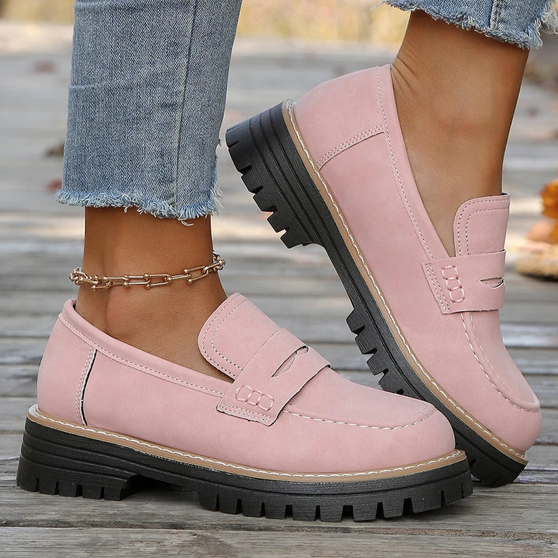 Women's Rich Suede Chunky Platform Loafers Corvine