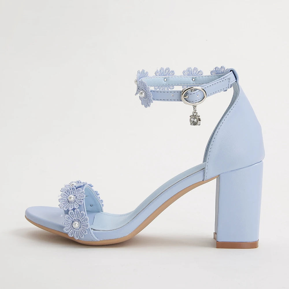 Women's Satin Block Heel Sandals Corvine