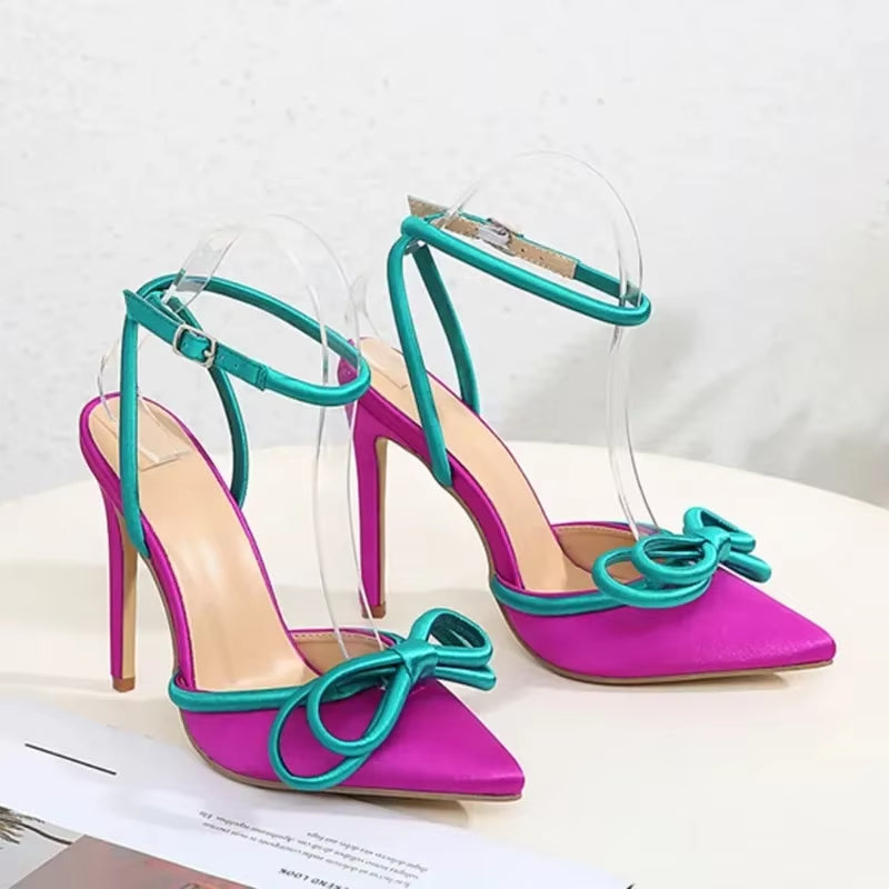 Women's Satin Bow Stiletto Heels Corvine