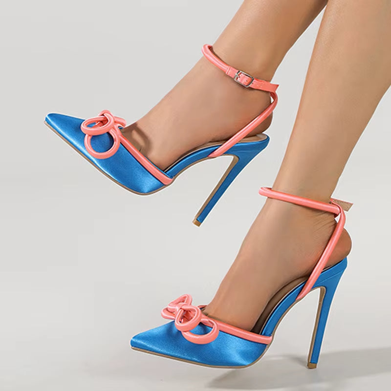 Women's Satin Bow Stiletto Heels Corvine