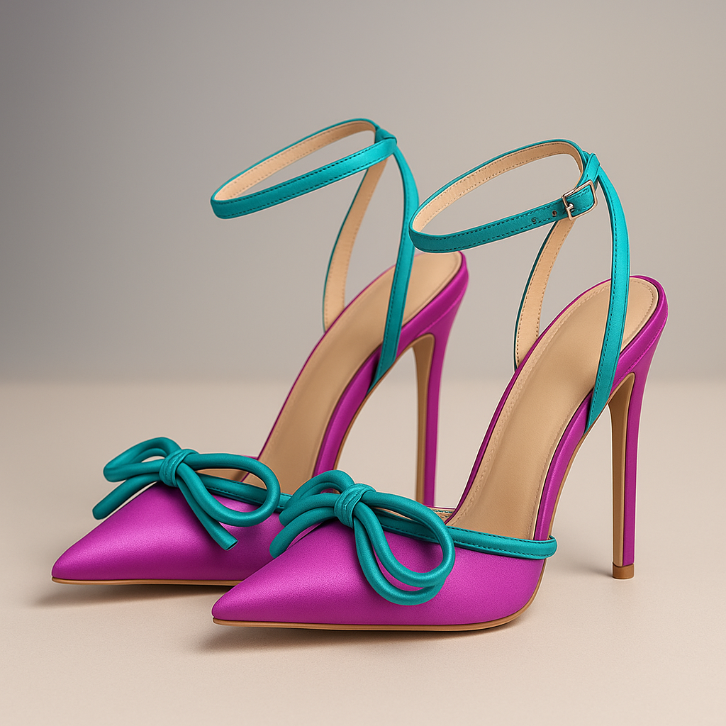 Women's Satin Pointed Toe Stiletto Heels Corvine