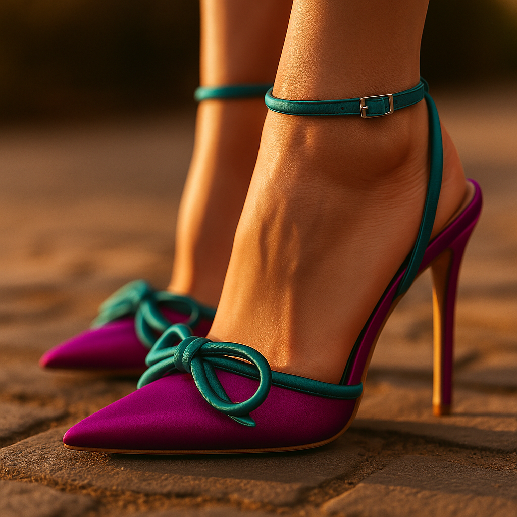 Women's Satin Pointed Toe Stiletto Heels Corvine