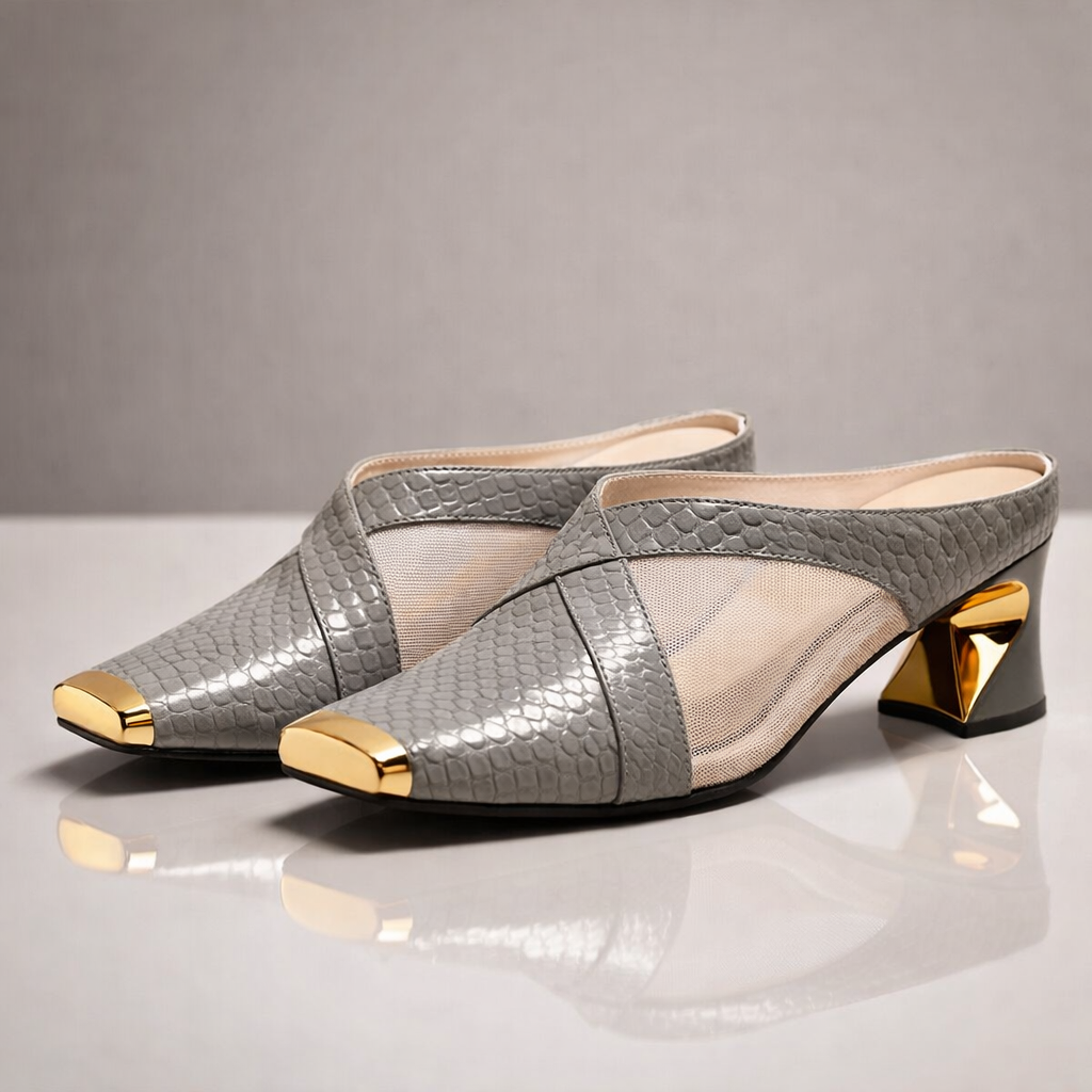 Women's Sculpted Block Heel Mules Corvine