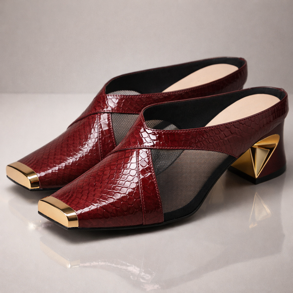 Women's Sculpted Block Heel Mules Corvine