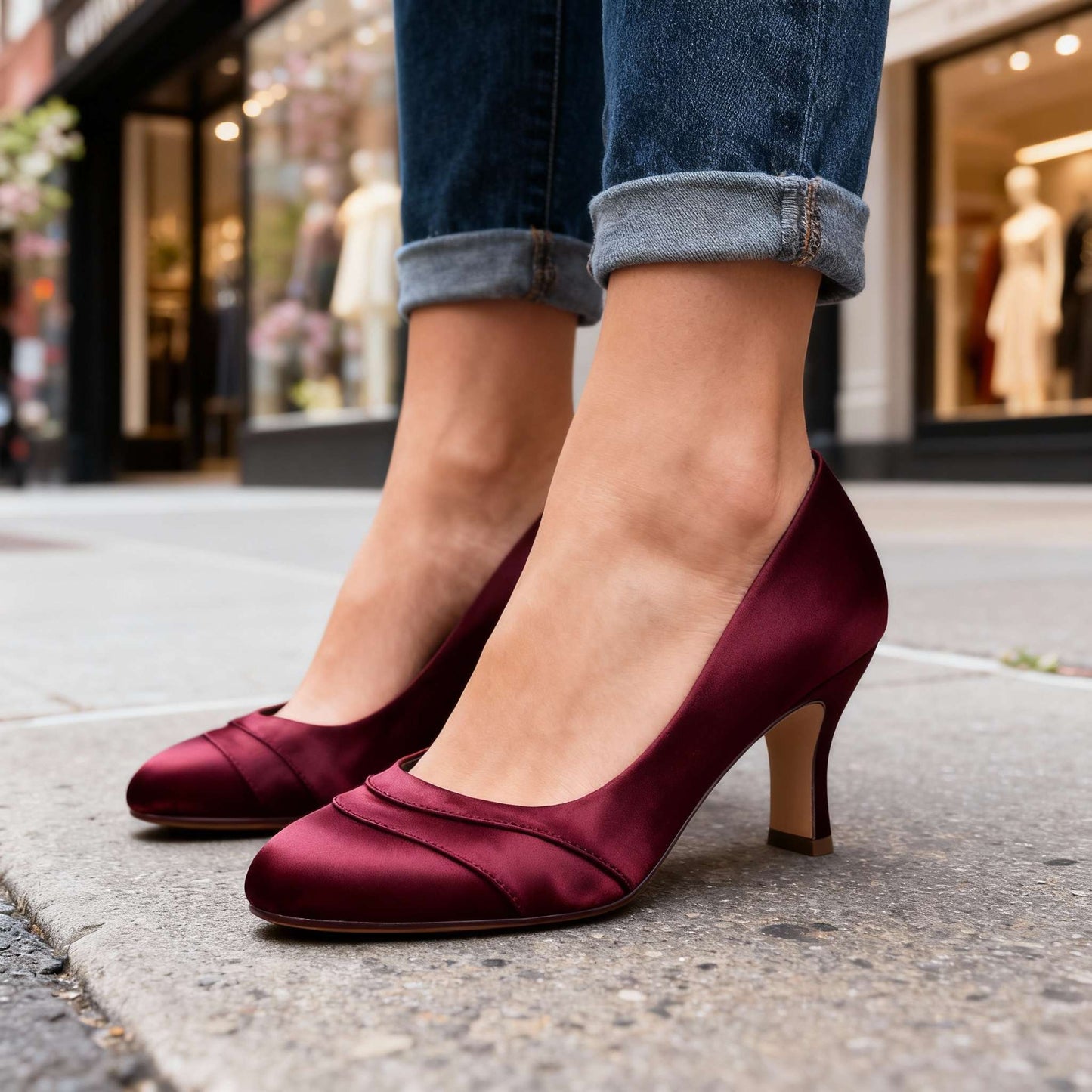 Women's Silk Low Heel Heels Corvine