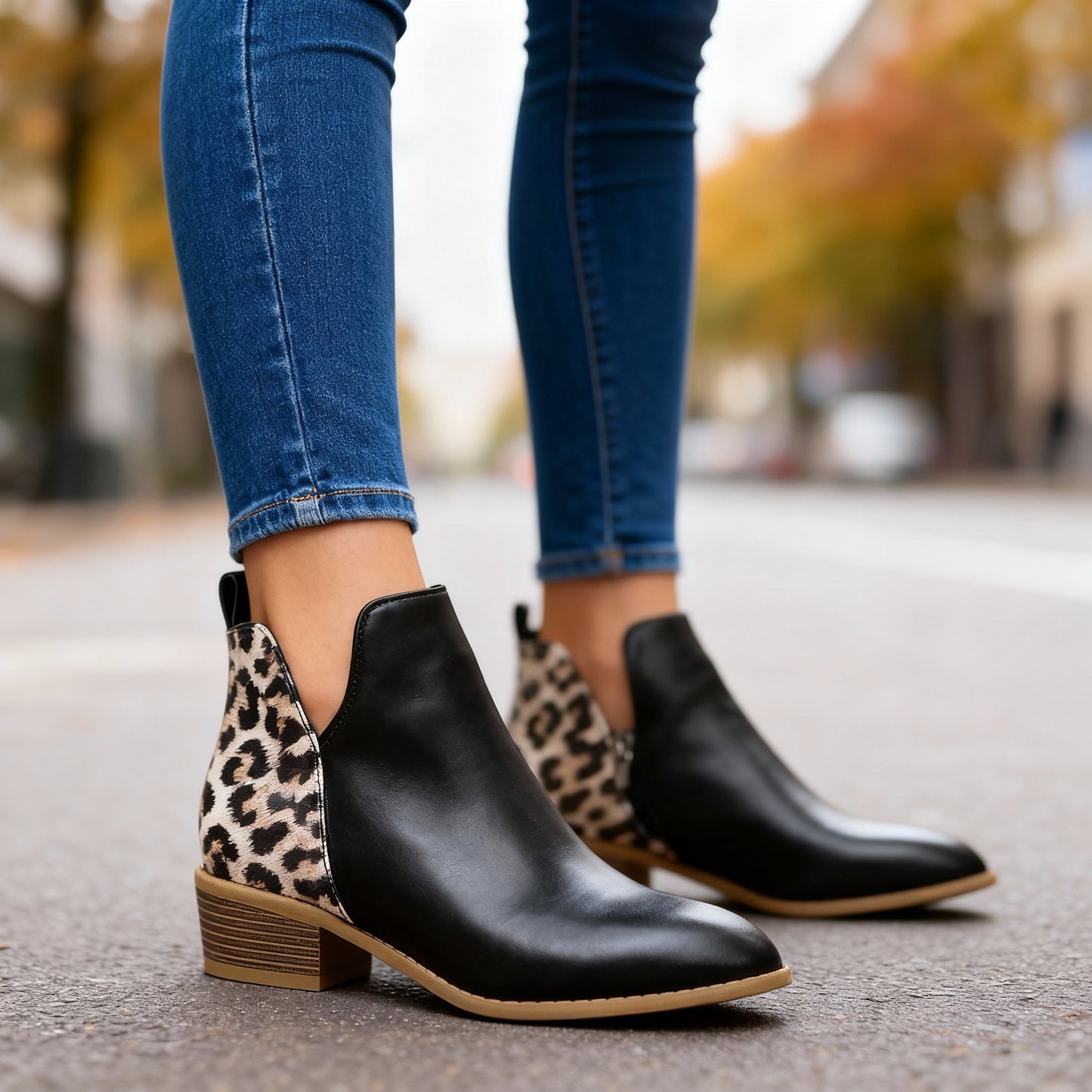 Women's Smooth Leather Ankle Boots Corvine