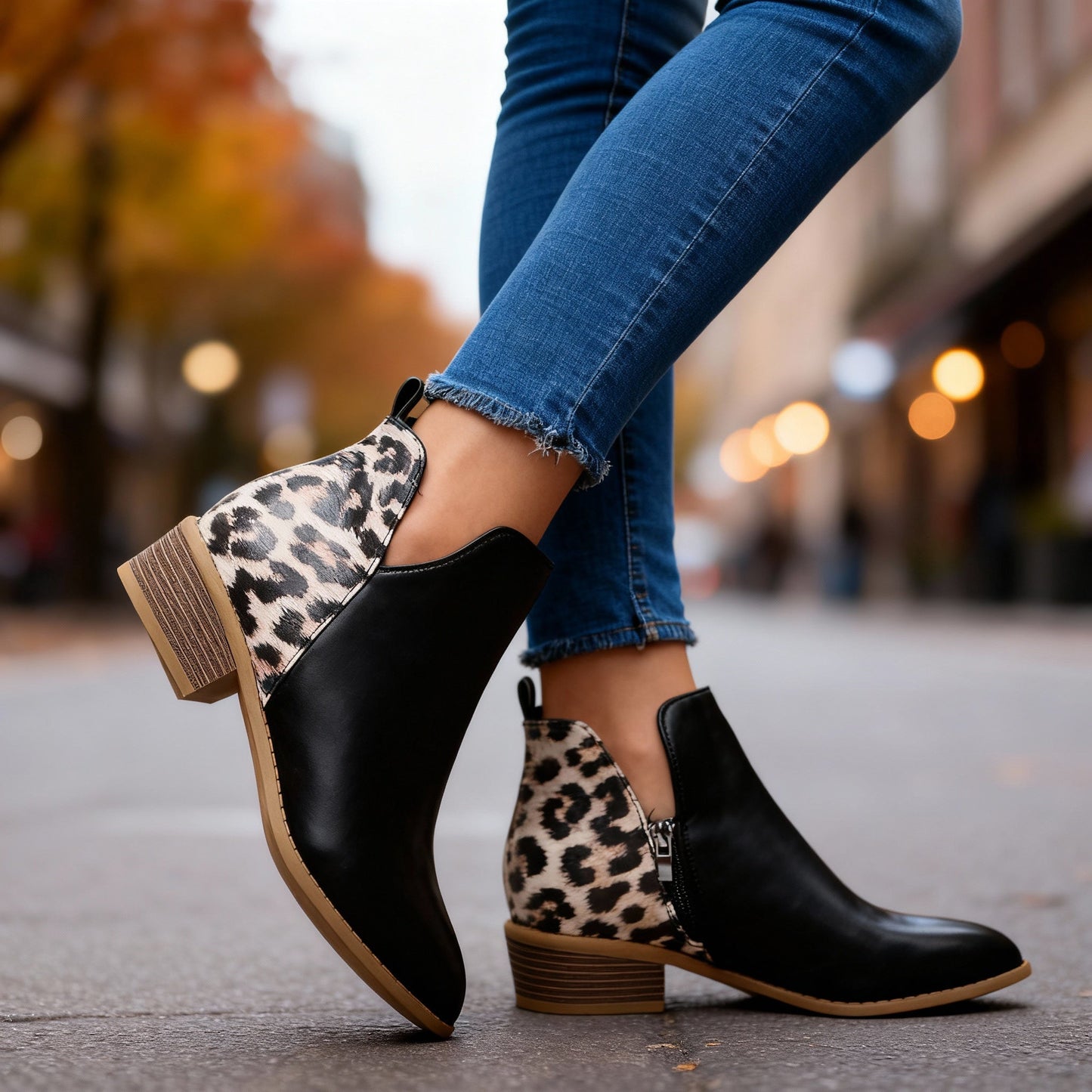 Women's Smooth Leather Ankle Boots Corvine