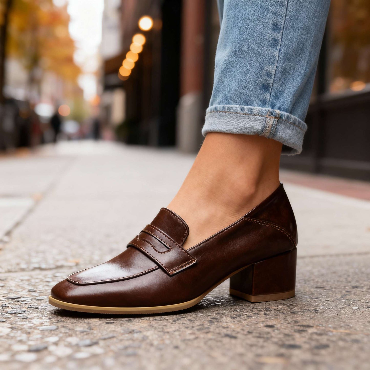 Women's Smooth Leather Black Loafers Corvine