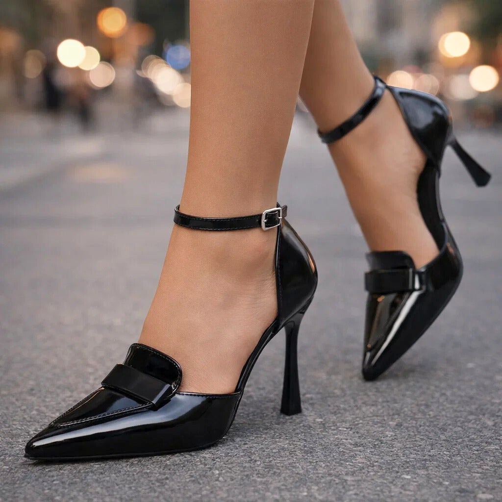 Women's Smooth Leather Pointed Toe Heels Corvine