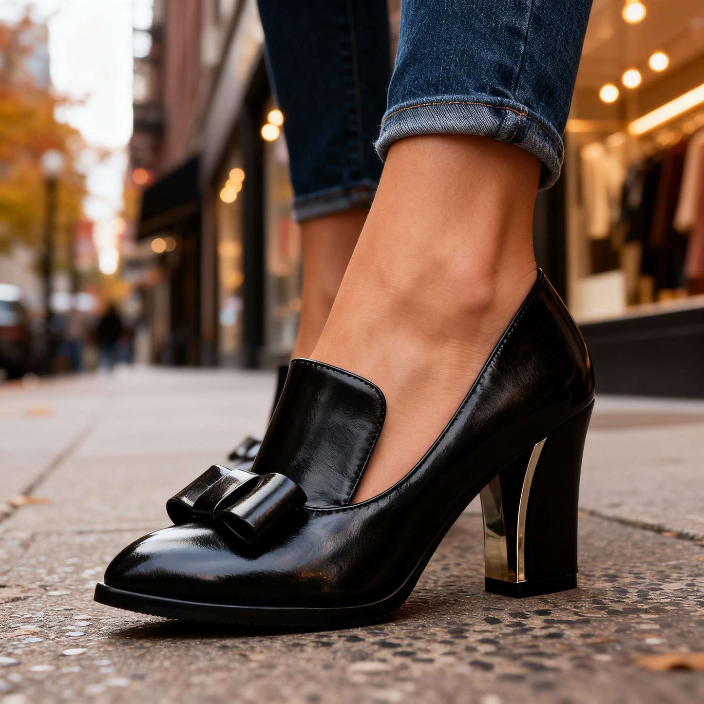 Women's Smooth Upper Bow Detail Heels Corvine