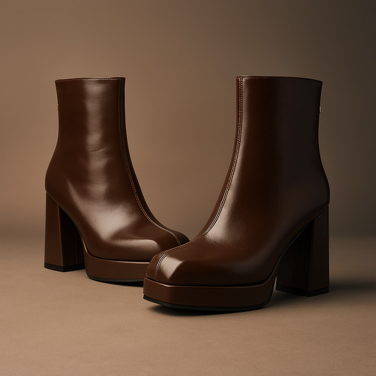 Women's Smooth Vegan Leather Black Ankle Boots Corvine