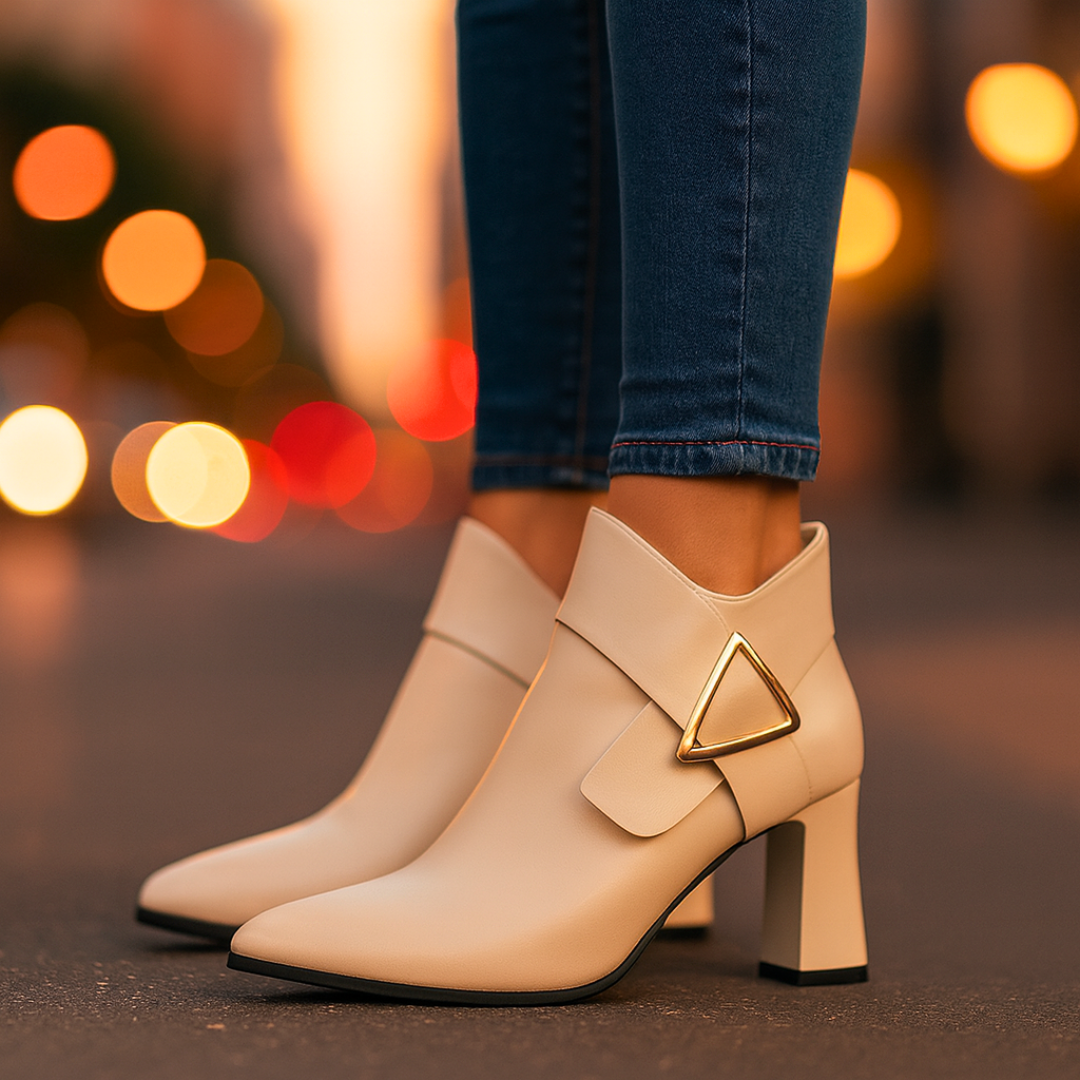 Women's Smooth Vegan Leather Black Ankle Boots Corvine