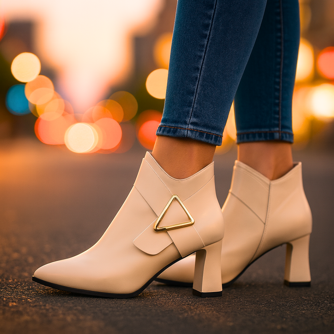 Women's Smooth Vegan Leather Black Ankle Boots Corvine