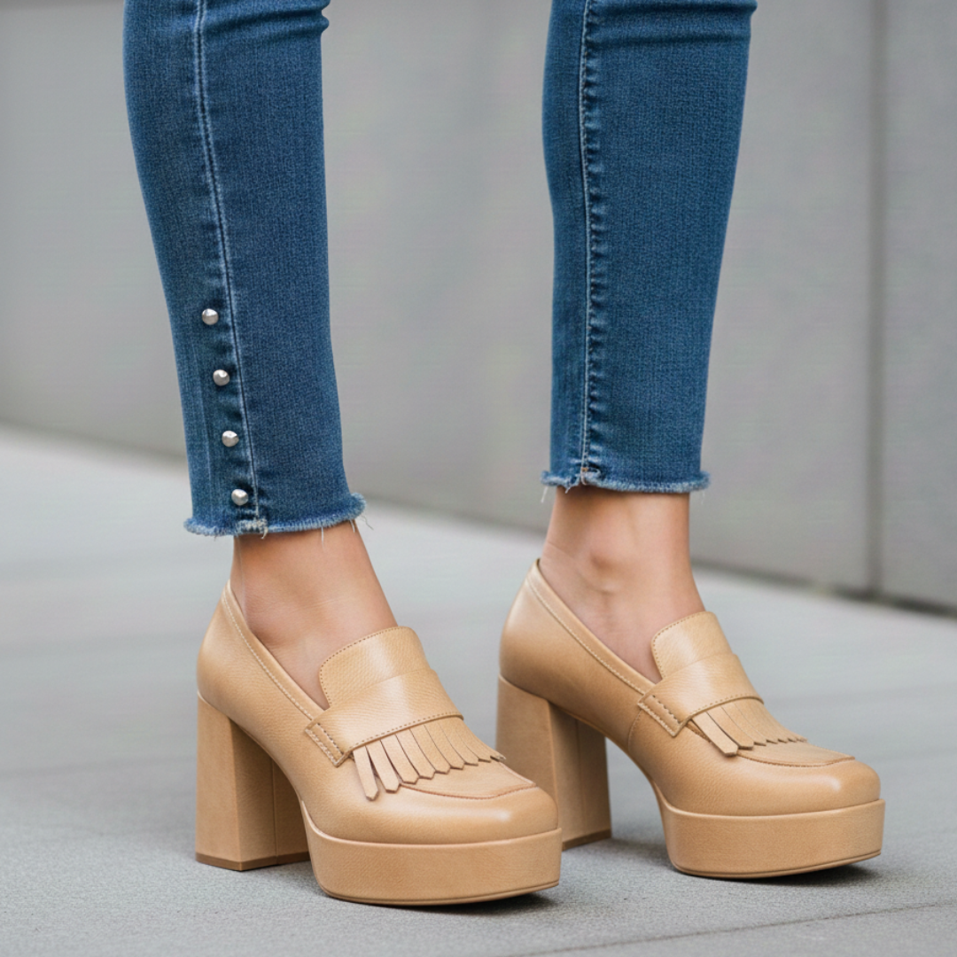 Women's Smooth Vegan Leather Chunky Platform Loafers Corvine