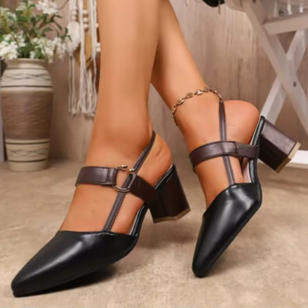 Women's Smooth Vegan Leather Slingback Heels Corvine