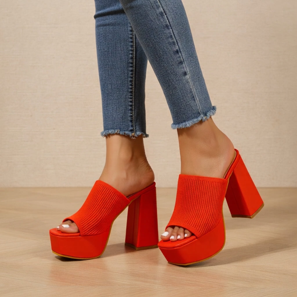 Women's Soft Cotton Knit Platform Sandals Corvine