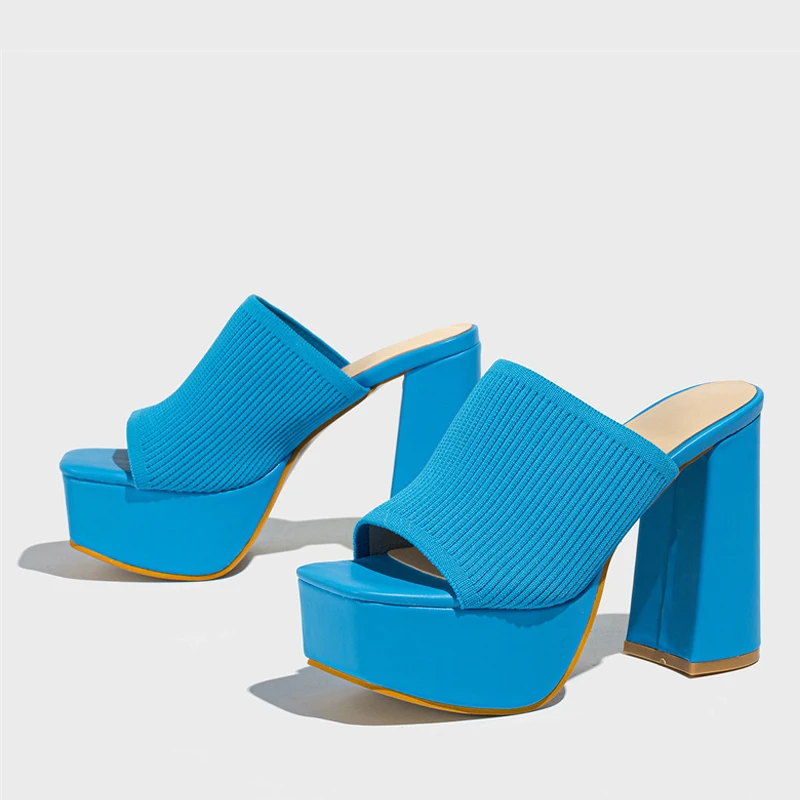 Women's Soft Cotton Knit Platform Sandals Corvine