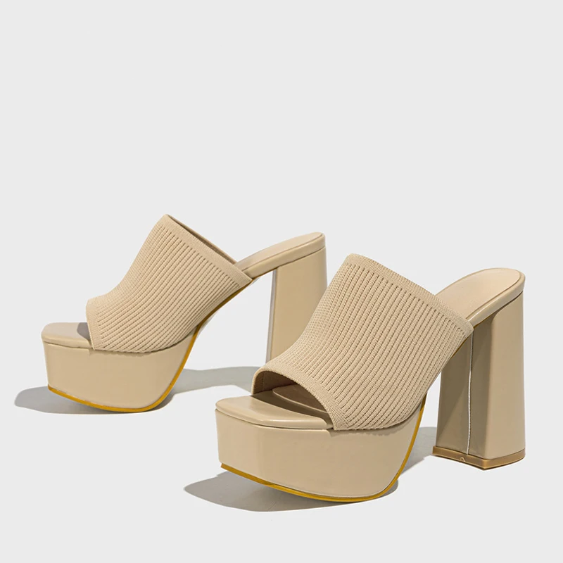 Women's Soft Cotton Knit Platform Sandals Corvine