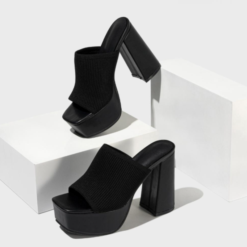 Women's Soft Cotton Knit Platform Sandals Corvine