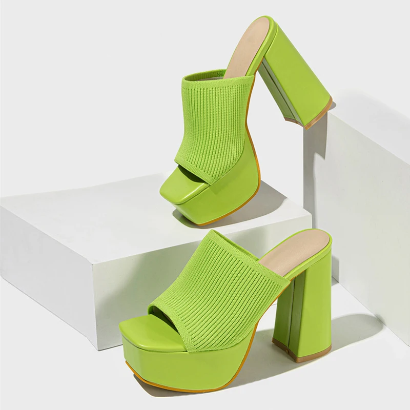 Women's Soft Cotton Knit Platform Sandals Corvine