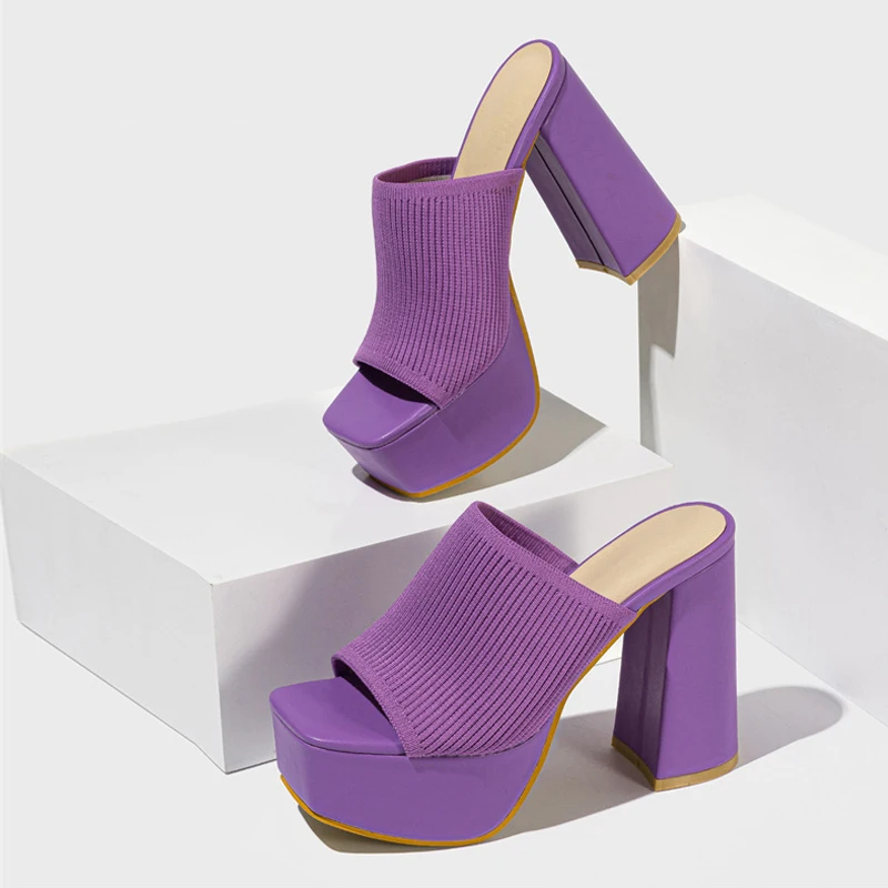 Women's Soft Cotton Knit Platform Sandals Corvine