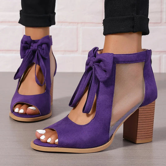 Women's Soft Faux-Suede Block Heel Shoes Corvine