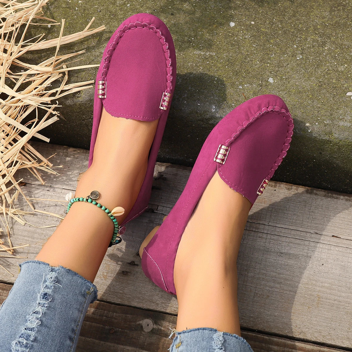 Women's Soft Flat Black Loafers Corvine