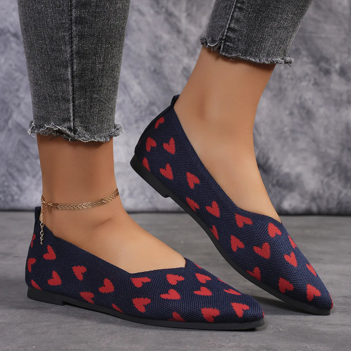 Women's Soft Knit Pointed Toe Loafers Corvine