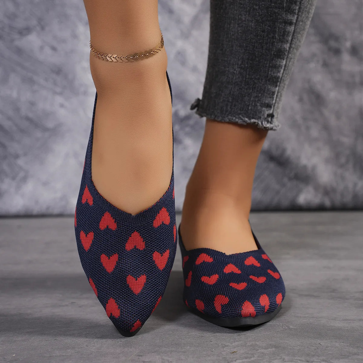 Women's Soft Knit Pointed Toe Loafers Corvine