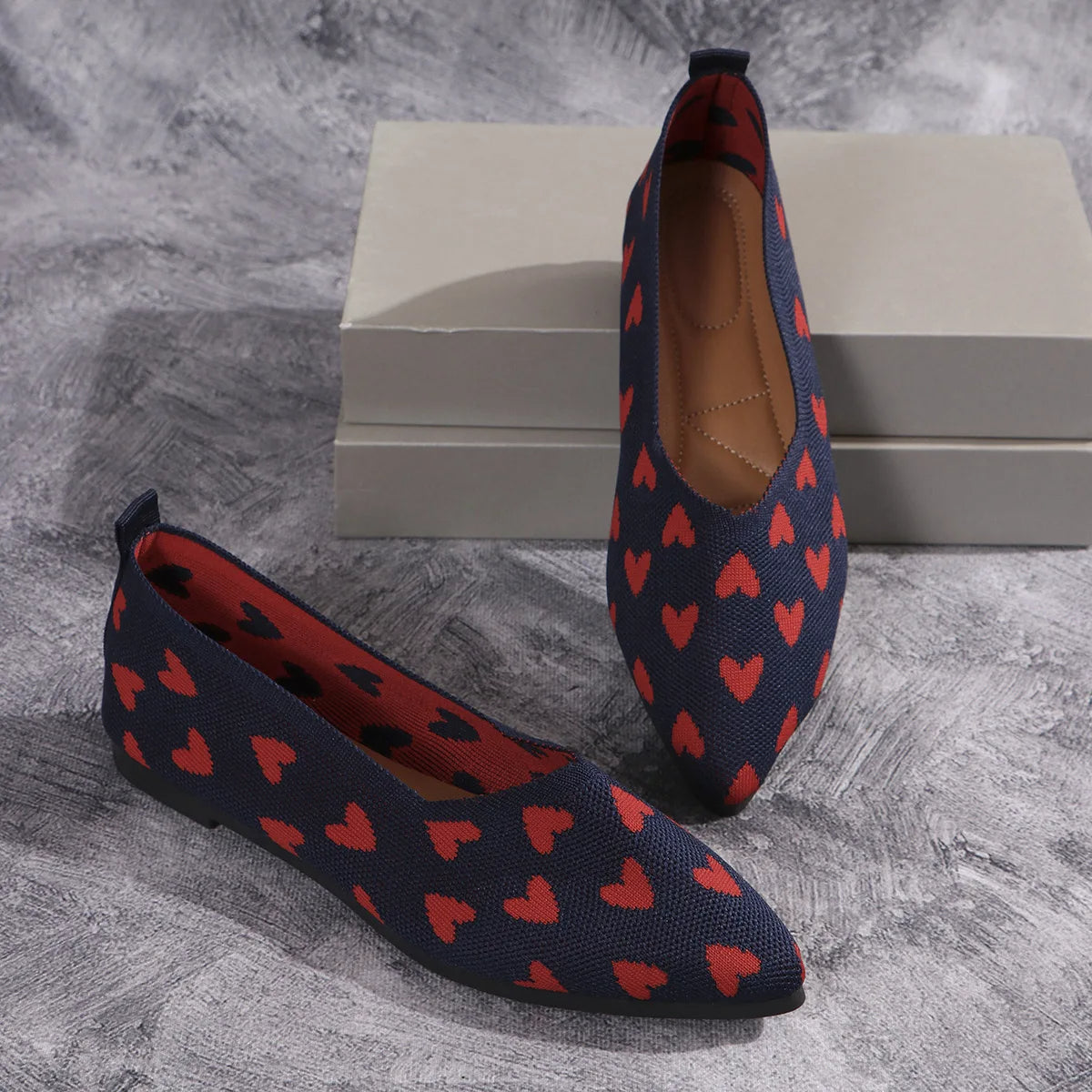 Women's Soft Knit Pointed Toe Loafers Corvine