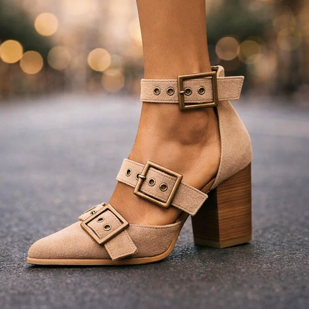 Women's Soft Suede Block Heel Heels Corvine