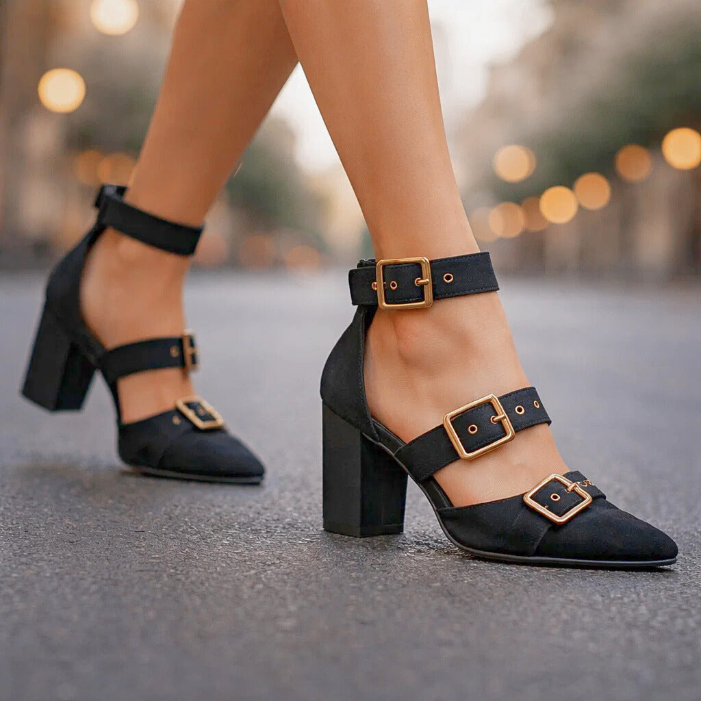 Women's Soft Suede Block Heel Heels Corvine