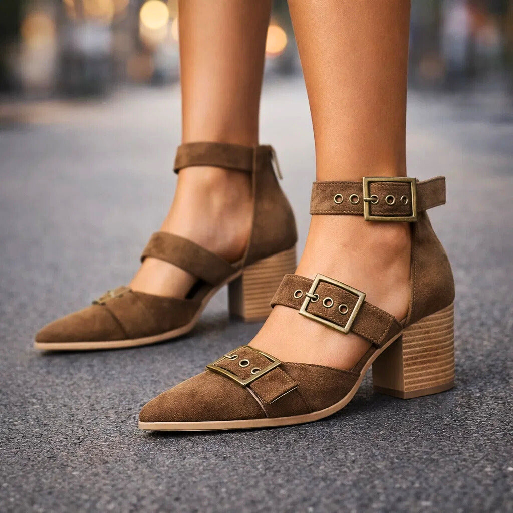Women's Soft Suede Block Heel Heels Corvine