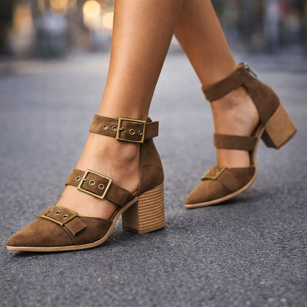 Women's Soft Suede Block Heel Heels Corvine