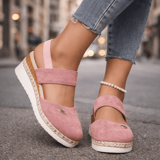 Women's Soft Suede Crossover Strap Platform Shoes Corvine