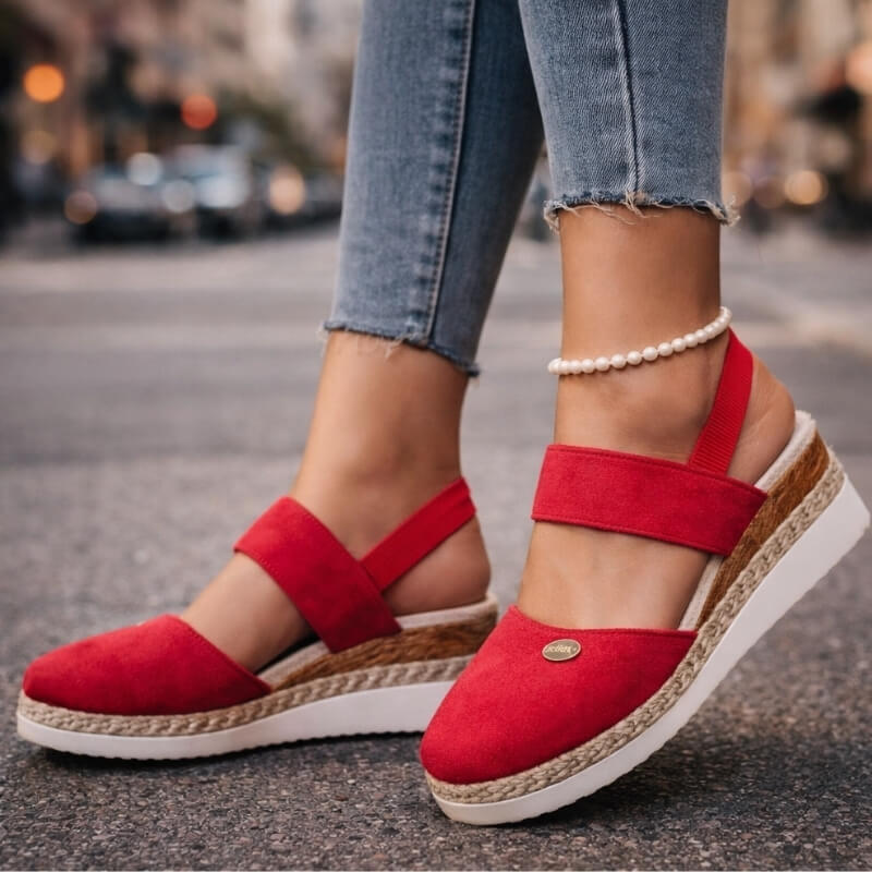Women's Soft Suede Crossover Strap Platform Shoes Corvine