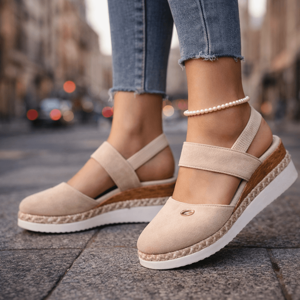 Women's Soft Suede Crossover Strap Platform Shoes Corvine
