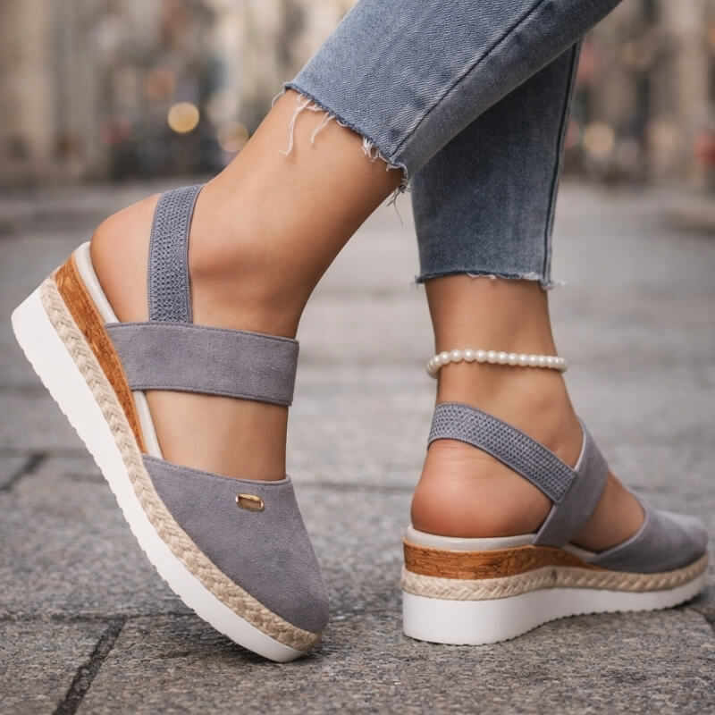 Women's Soft Suede Crossover Strap Platform Shoes Corvine