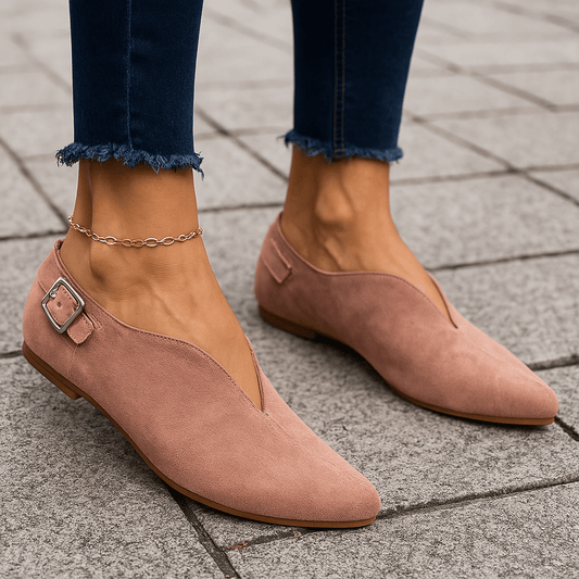 Women's Soft Suede Loafers | Comfortable Adjustable Slip-On Shoes